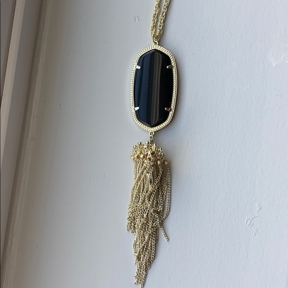 Kendra Scott Black and Gold Rayne Necklace